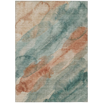 Machine Washable Indoor/Outdoor Chantille ACN2949 Abstract Rug