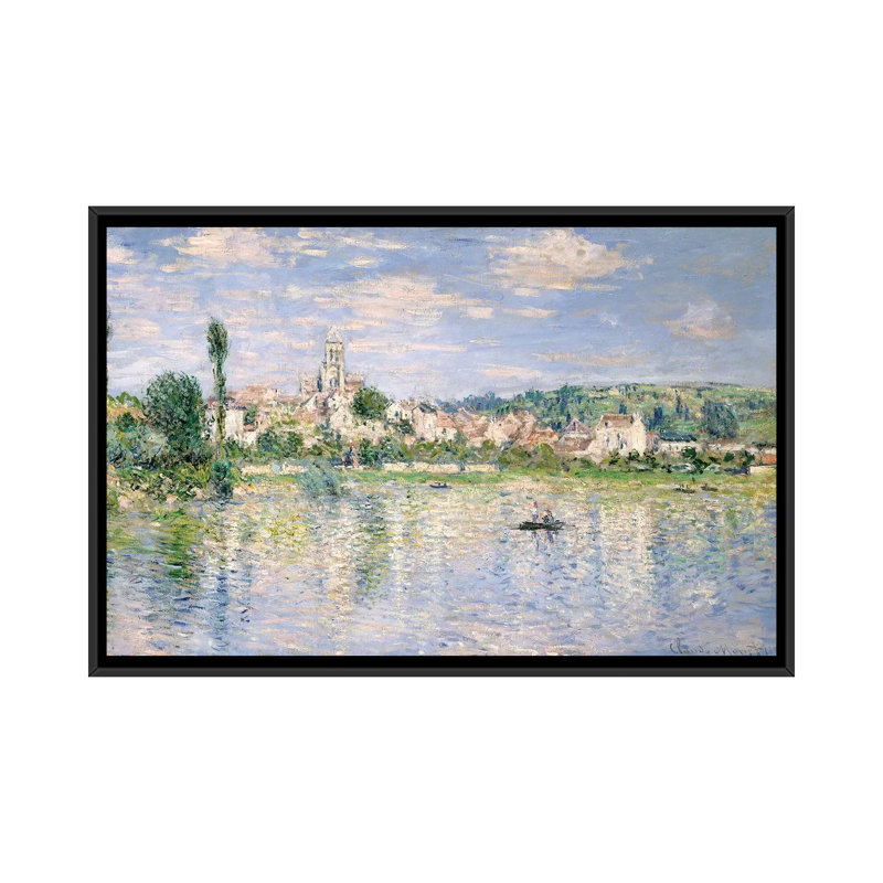«Vetheuil In Summer, 1880» par Claude Monet - reproduction d'art sur toile tendue, H 18 po x l 26 po x P 1,5 po, Pas de tapis