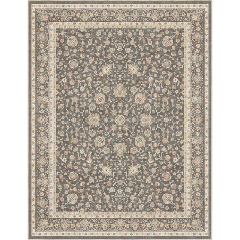 Tapis rétro Charlton Home® Dyrk Rome, Rectangle 7 pi 7 po x 9 pi 10 po