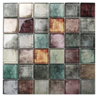Antique 12" x 12" Glass Mosaic Wall Tile