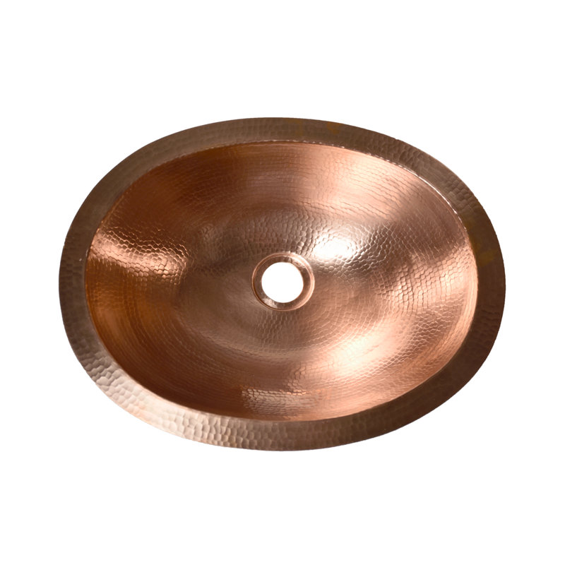 Baby Classic Copper Oval Undermount Bathroom Sink, Polished Copper