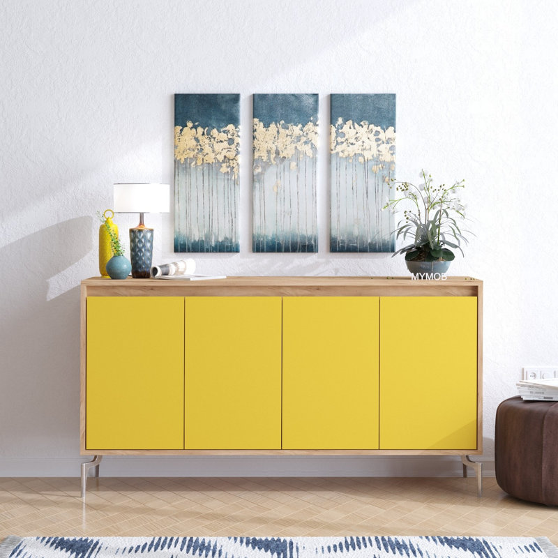Console Chacko 55,1 po, Brun / jaune, Brun
