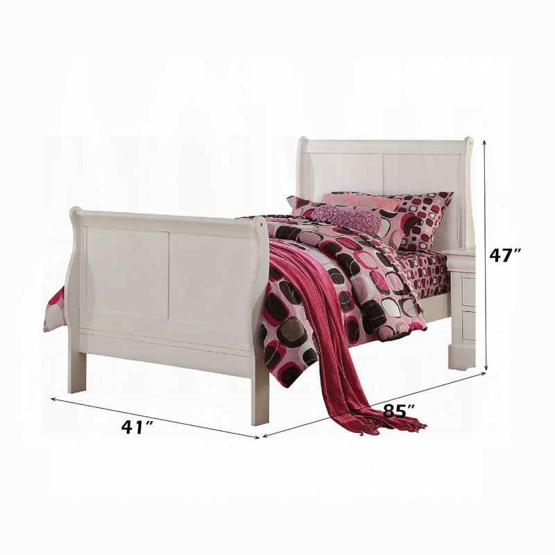 Lit simple Louis Philippe III, Beige, Simple