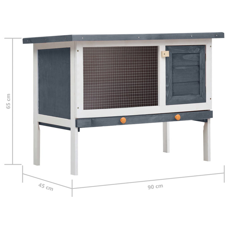 Rudy Weather Resistant Rabbit Hutch, Grey