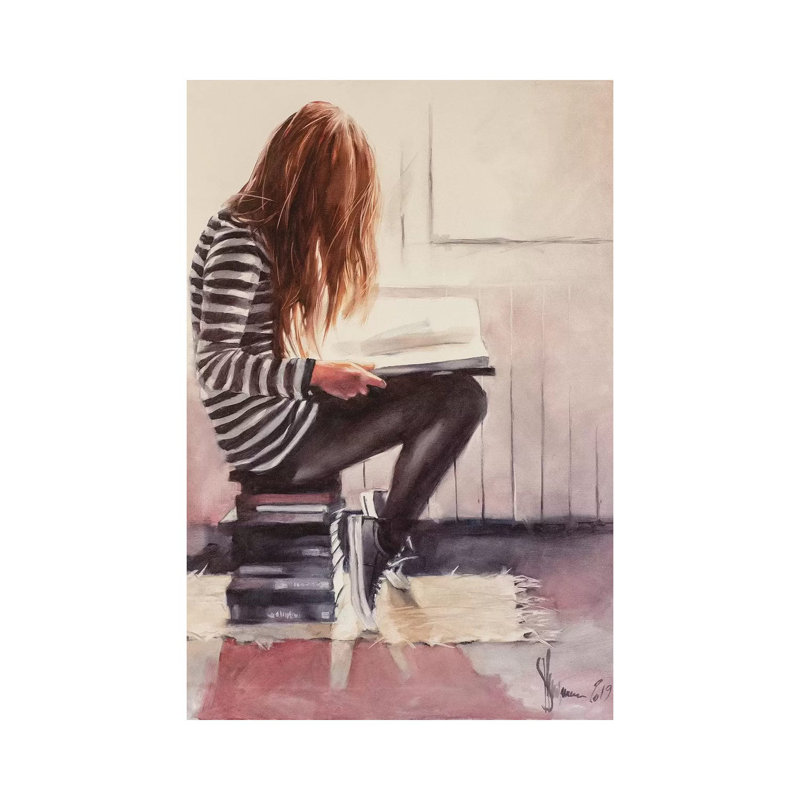 Love To Read 1 Piece Wrapped Canvas Wall Art, 30.48cm H x 20.32cm W
