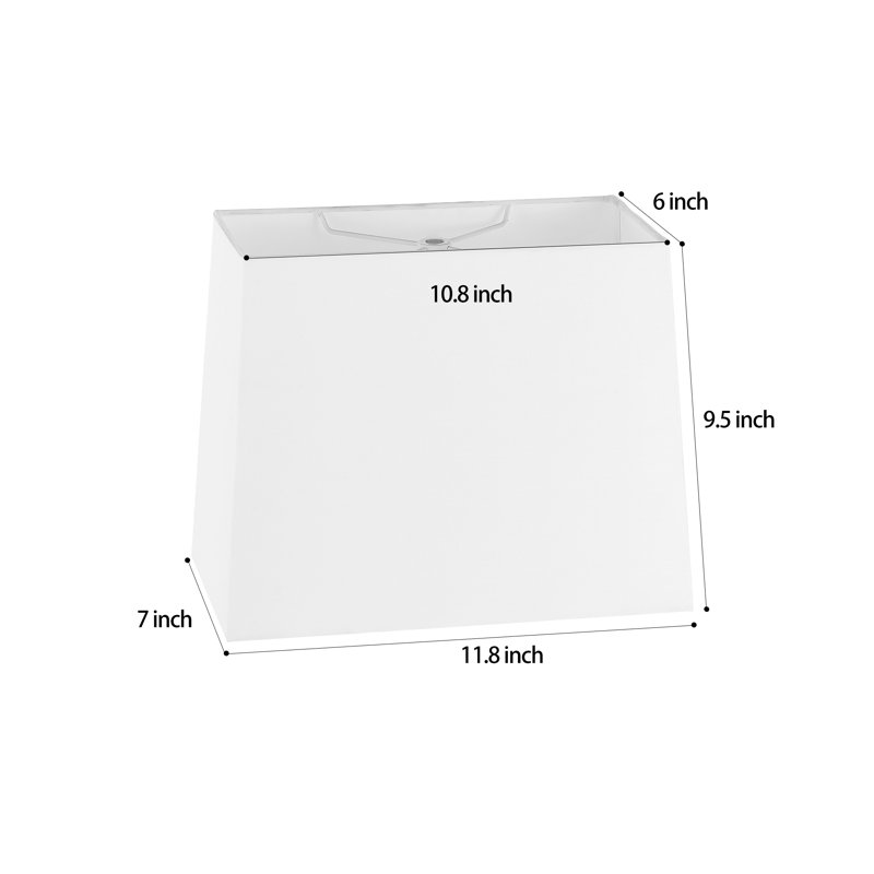 Abat-jour rectangulaire avoine, H 9,5 po x l 11,8 po x P 7 po, Blanc