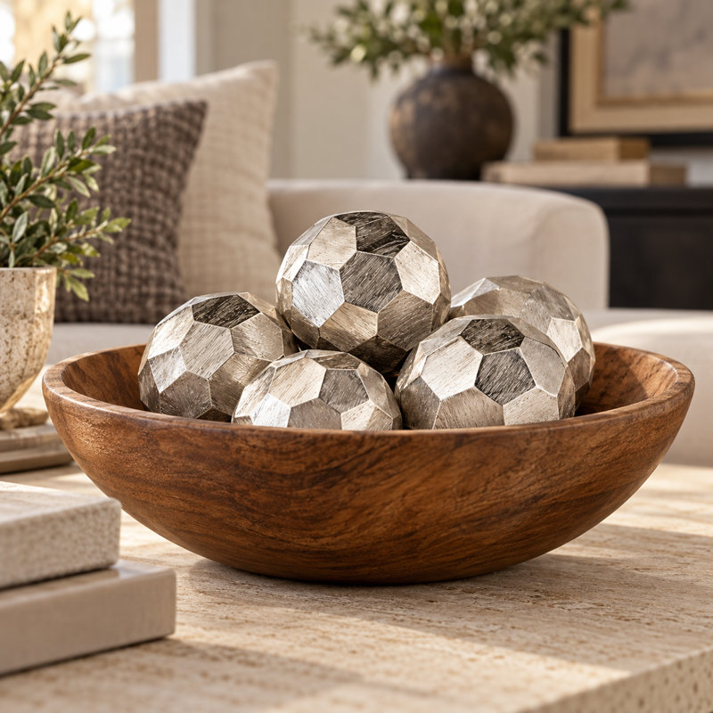 3616 Facetado Silver Etched Sphere