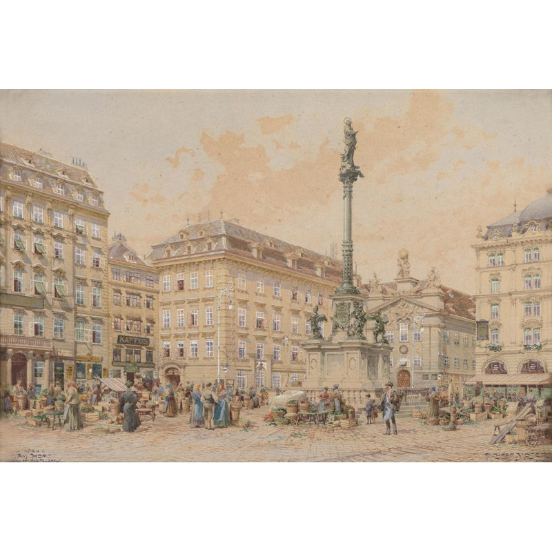 "Vienna Am Hof" by  Richard Moser - Gallery Wrap Canvas Wall Art, 24" H x 17" W