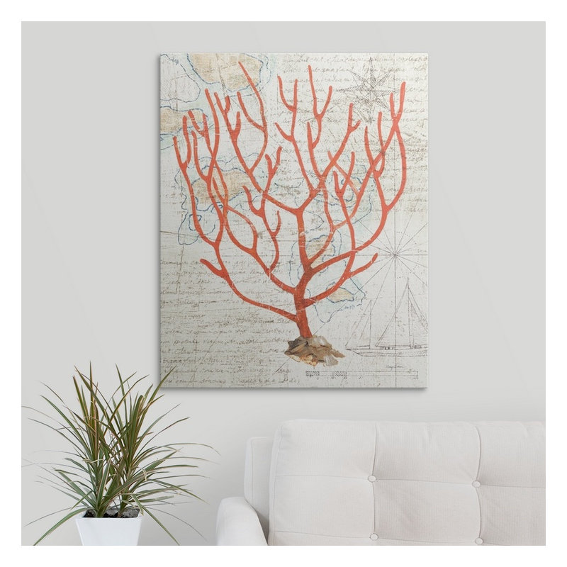 «Textured Coral I» par Avery Tillmon, impression, H 48 po x l 38 po x P 1,5 po, Toile