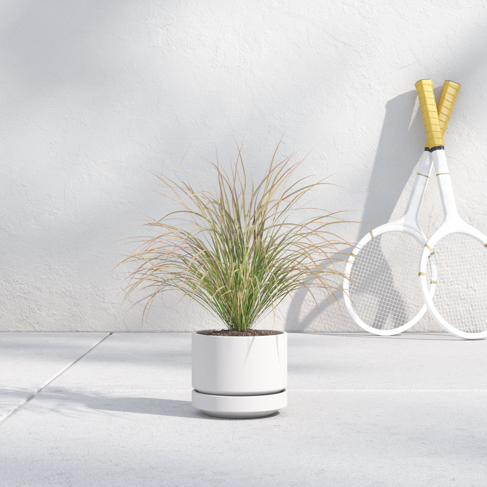 Byer 10" Ceramic Pot Planter, White, 4.25" H x 5" W x 5" D