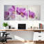 Ensemble de 3 tableaux muraux sur toile à motif floral d'orchidées violettes-114441242