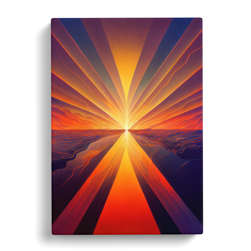Electrifying Abstract Sunset - Wrapped Canvas, 50cm H x 35cm W x 3cm D