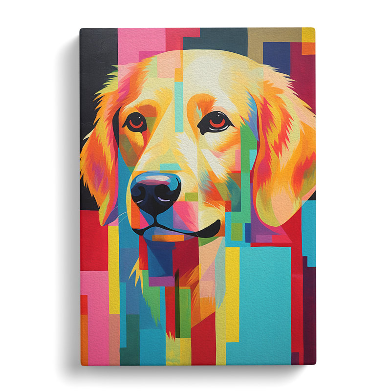 Golden Retriever Constructivism - No Frame Print, 60cm H x 40cm W x 3cm D