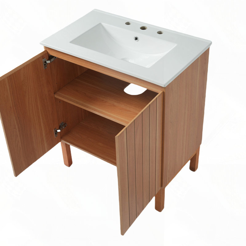 Meuble-lavabo de salle de bain avec lavabo en céramique