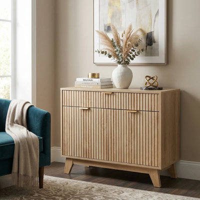 Buffet 33 "l cannelé avec tablette réglable et tiroir