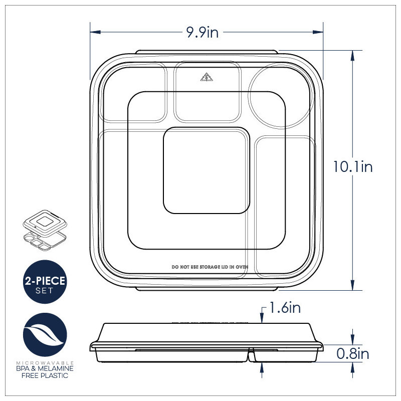 Plastic Divided Serving Dish with Lid