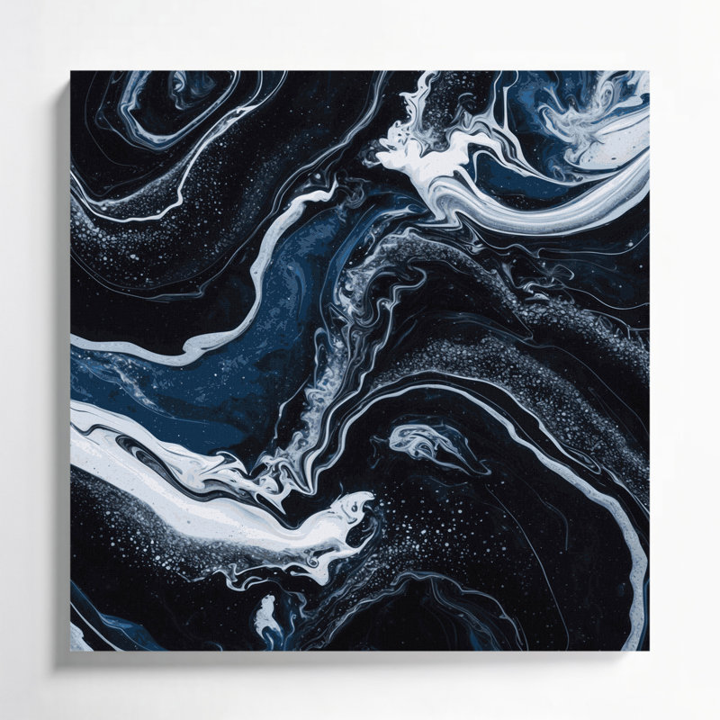 Abstrait art fluide sur toile grise 10, H 12 po x l 12 po