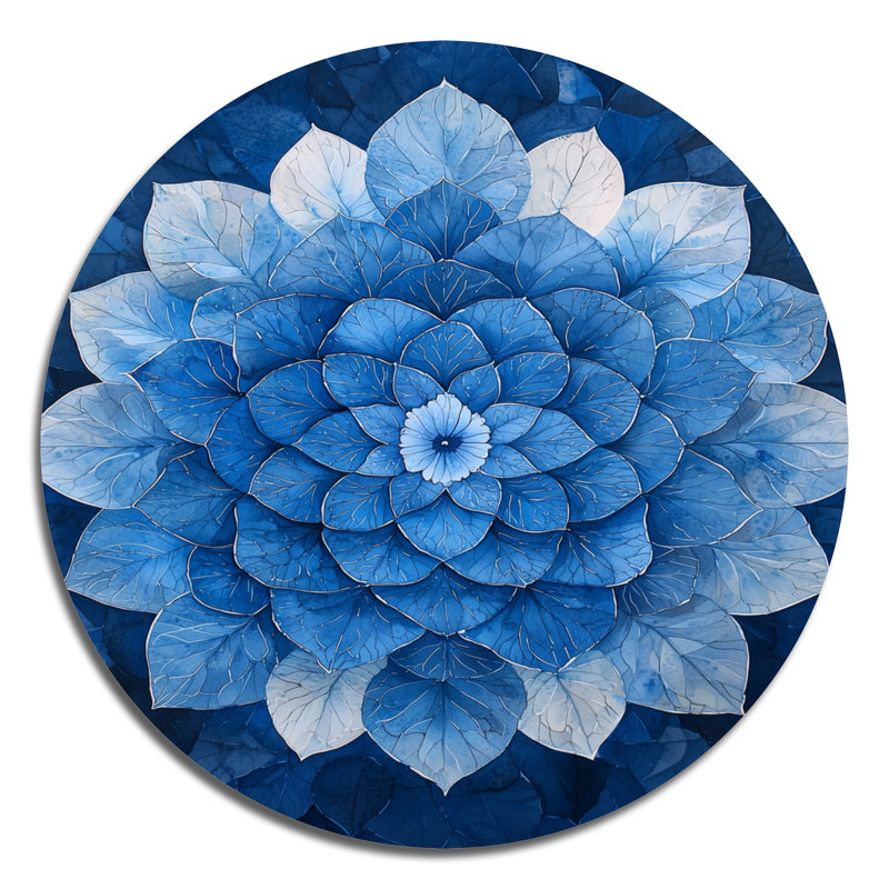 Bleu et blanc hydrangées kaléidoscope, H 29 po x l 29 po