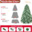 Arbre de Noël à teinte bleue de 5 pi avec 1194 pointes Pe +, branches articulées pour un assemblage facile, support en métal stable, structure idéale pour les fêtes 59,44 po, installation rapide