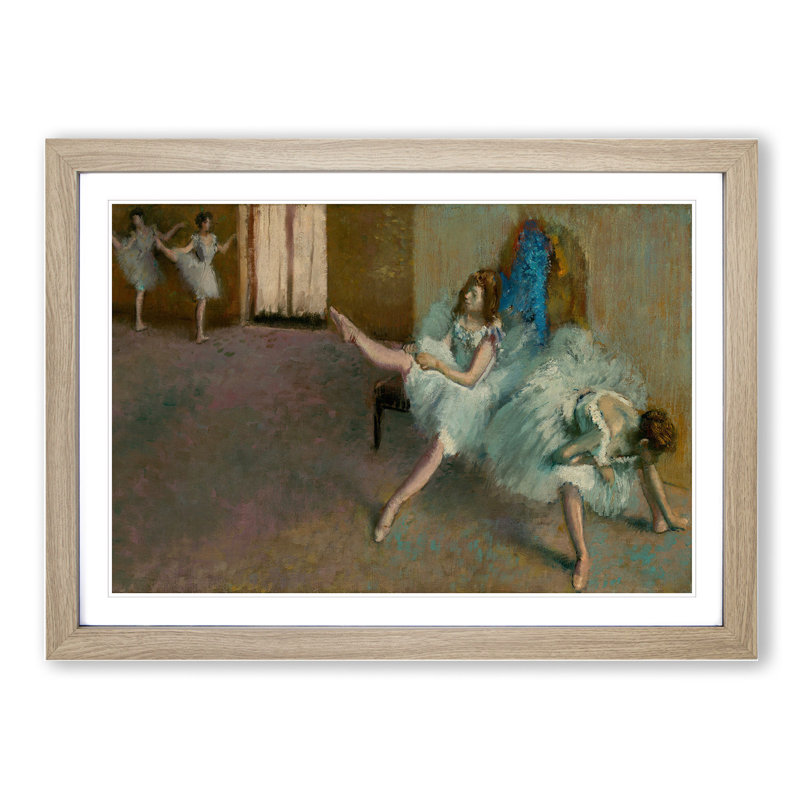 Before the Ballet by Edgar Degas - Picture Frame Painting, 48cm H x 65cm W x 2cm D, Oak Framed
