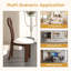 Ensemble de 2 chaises de salle à manger, chaises pour la maison Key-Design, cuir PU et chaises en bois massif avec coussin rond blanc pour la salle à manger - brun noyer foncé