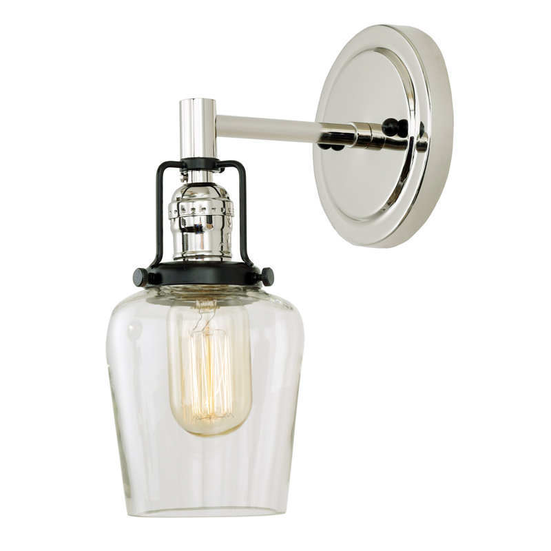 Branton Armed Sconce, Polished Nickel, Bell