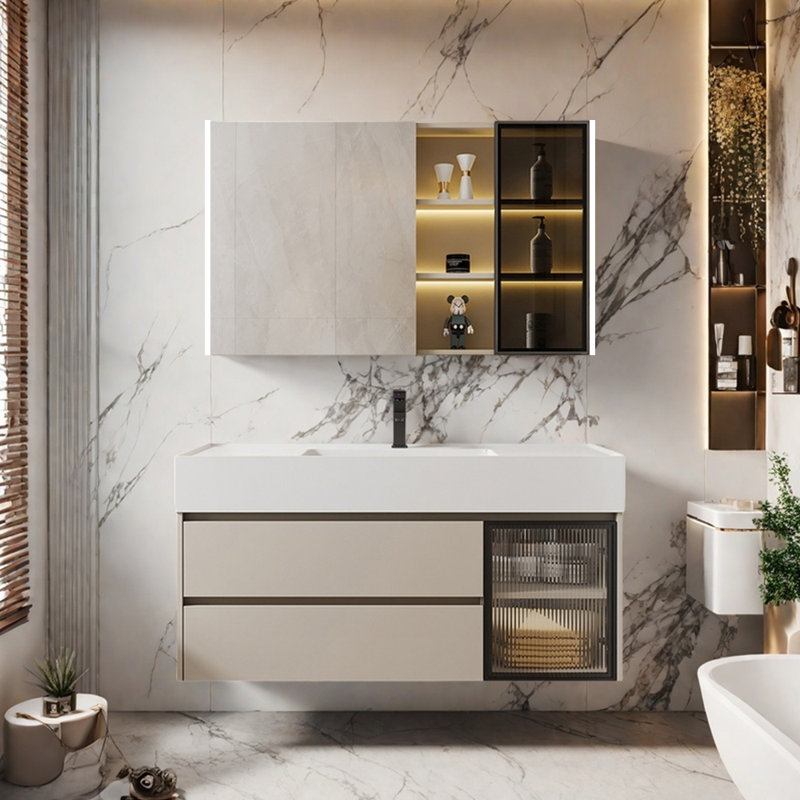 Modern simple light luxury style bathroom cabinet