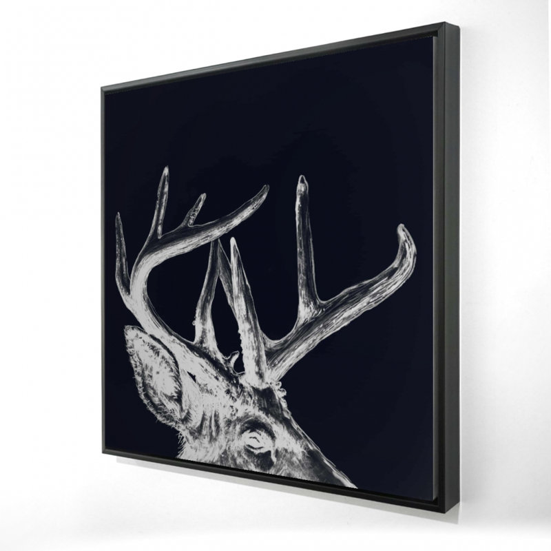 Blue Roe Deer Plume | Framed Canvas | Home Decor Art