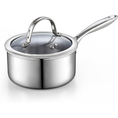 Cooks Standard Stainless Steel Saucepan With Lid, Multi-ply Clad Sauce Pot 3 Quart, Silver