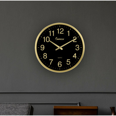 Horloge murale 18 po avec cadre doré