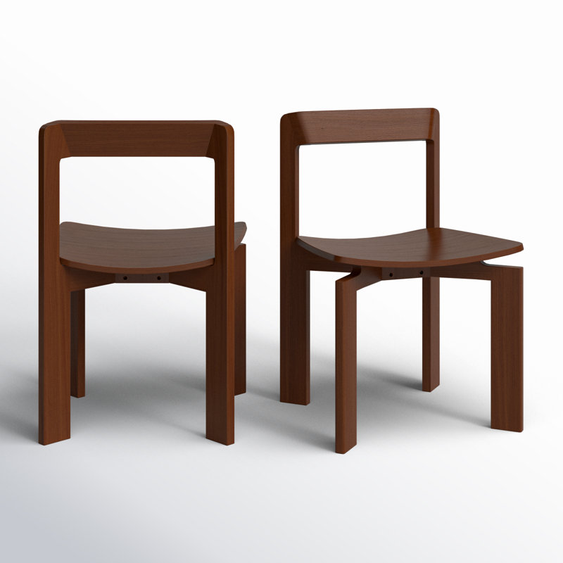 Leola Brown Ash Low Back Side Chair Set