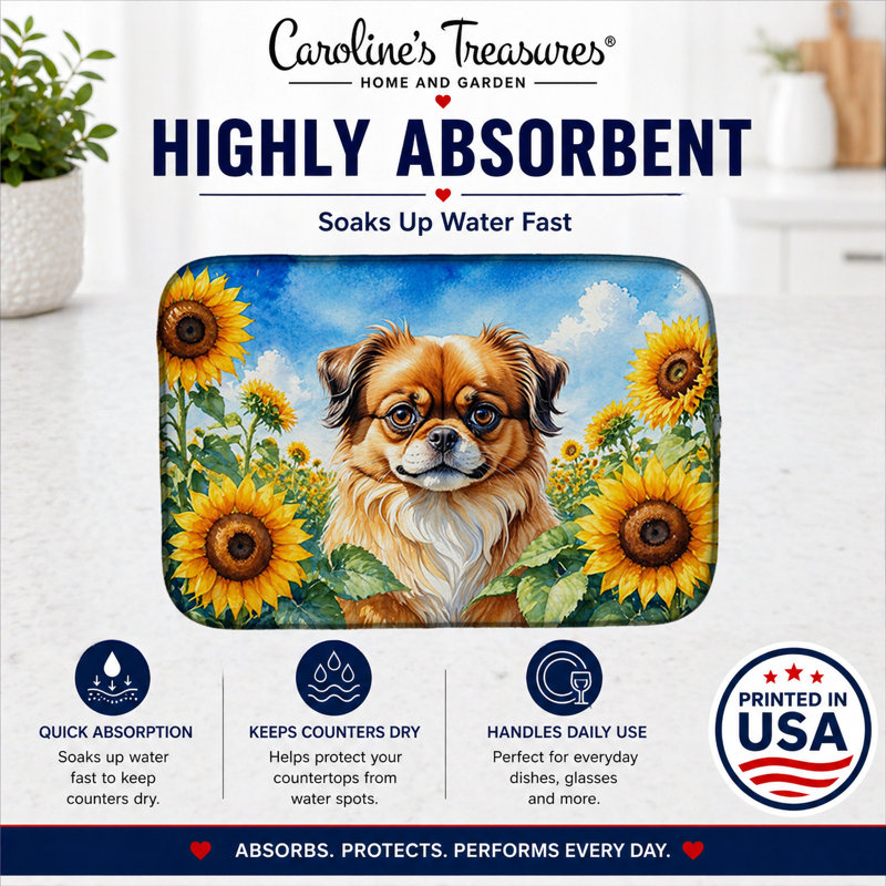 Tapis d'épagneul tibétain en tournesol, Tibetan Spaniel 6167