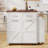 47.2" Farmhouse Kitchen Island With Drop Leaf, Kitchen Storage Island With Removable Side Racks, Two Drawers, Rolling Kitchen Cart On Wheels With Towel Rack, For Home, Kitchen, Dining Room-791687918