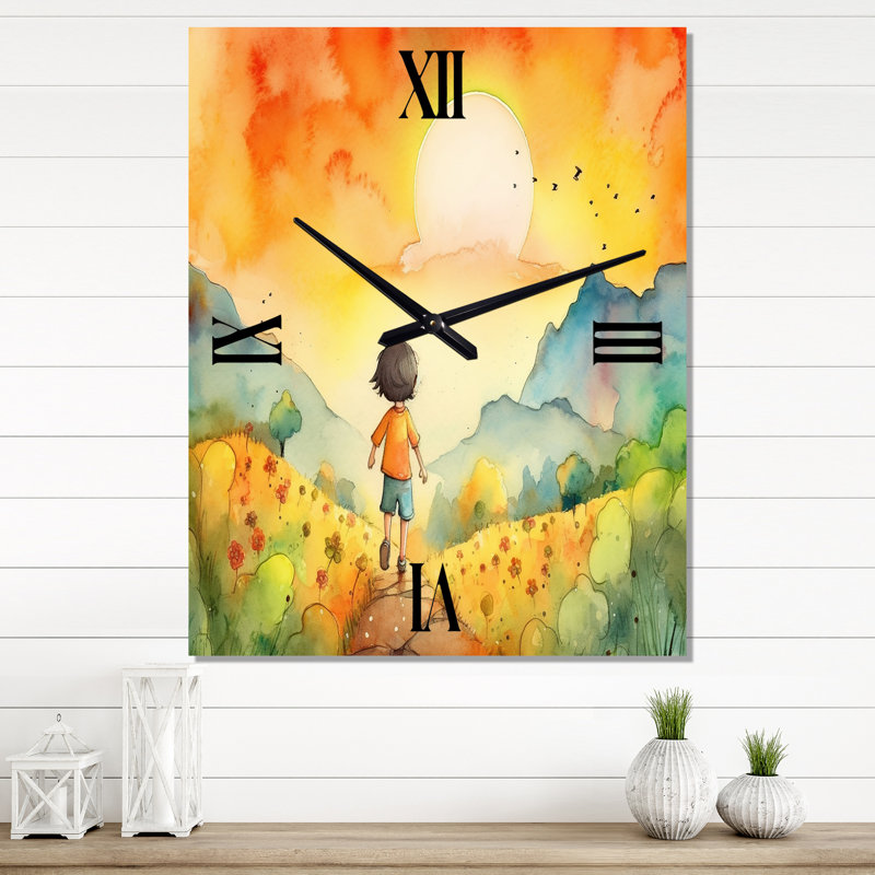 Jandell - Children's Art Wall Clock, 40" H x 30" W x 1" D