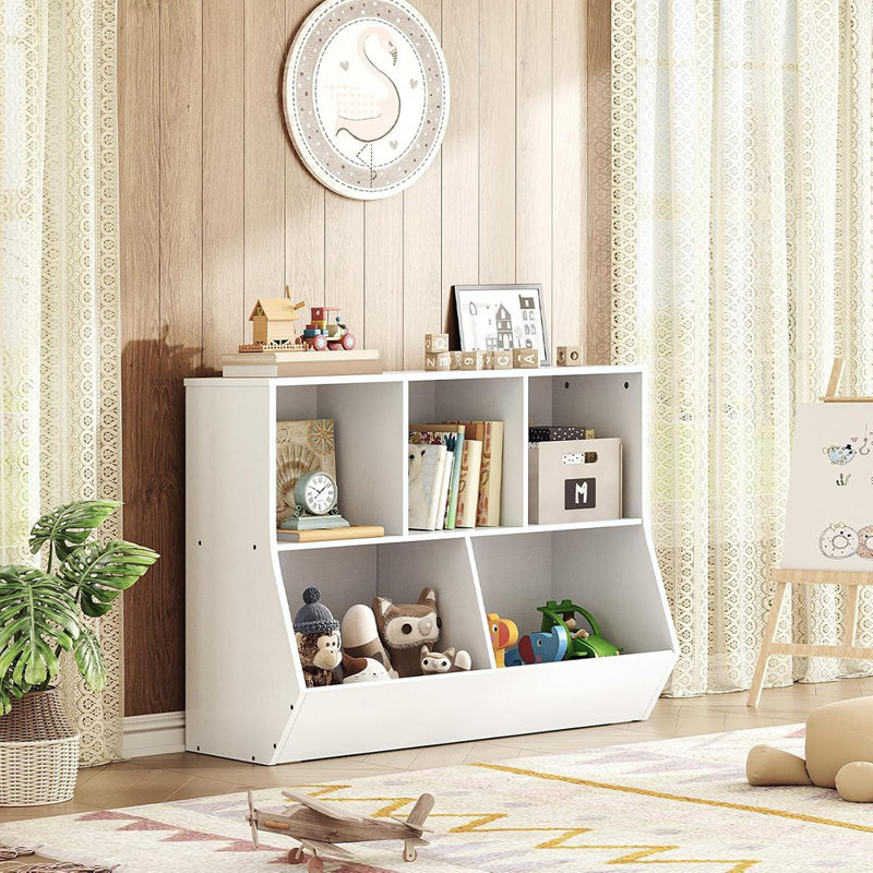Bibliothèque blanche pour enfants et casier de rangement pour jouets, armoire en L pour chambre d'enfant, salle de jeux, couloir
