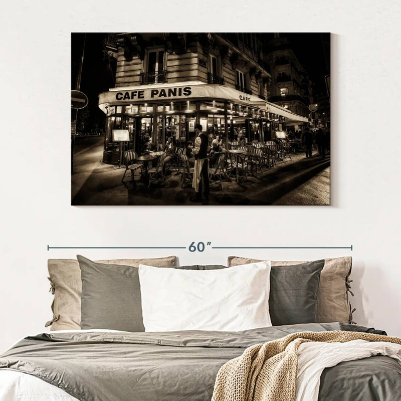 Yarlin Paris Cafe At Night, 34" H x 51" W