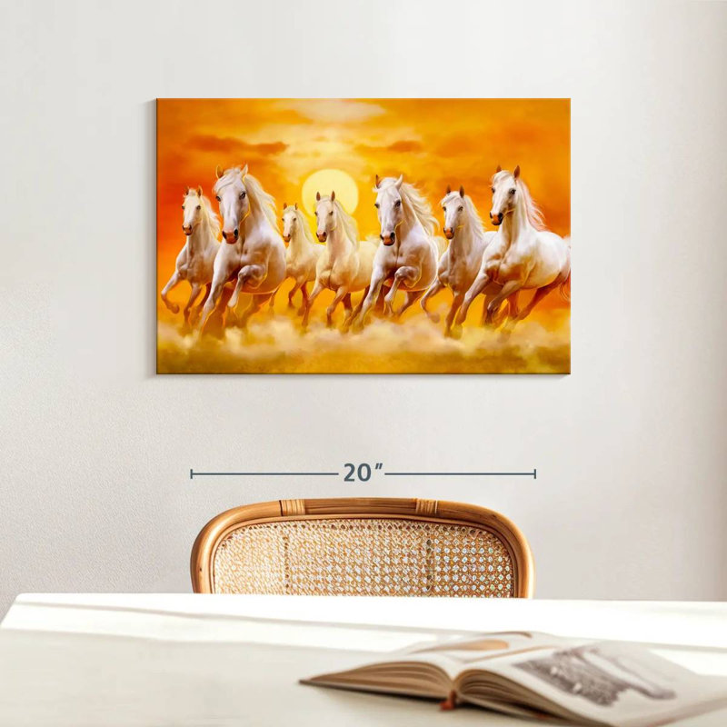 Seven Running Horses Canvas Print, 16" H x 24" W x 1.25" D