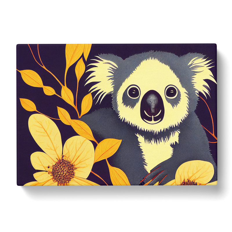 Modern Koala Bear Abstract - Wrapped Canvas, 50cm H x 76cm W x 3cm D