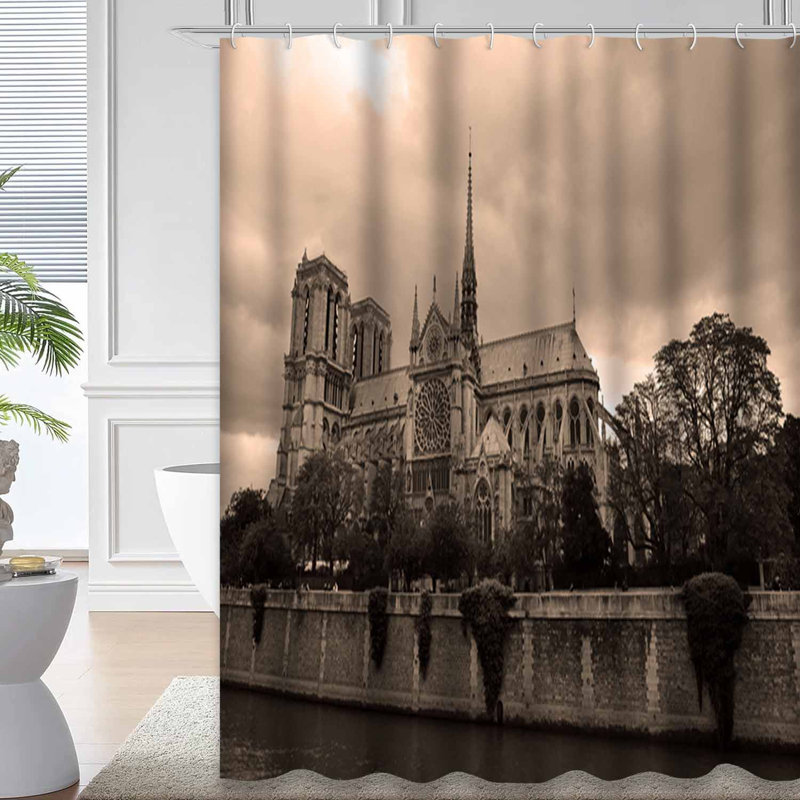 Rideau de douche Paris avec 12 crochets Paris, L 72 po x l 84 po