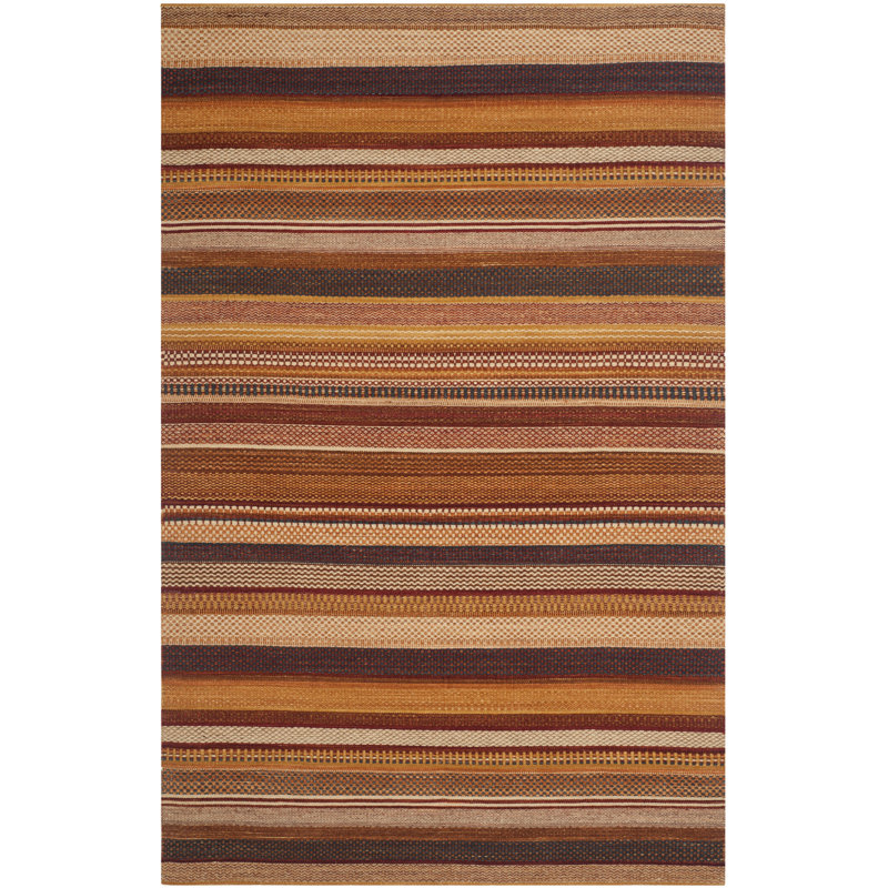 Fay Striped Wool Hand Woven Area Rug, Rectangle 122 x 183 cm