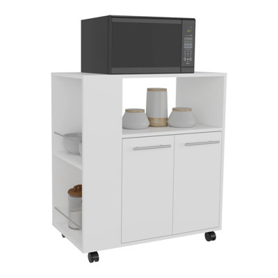 Kitchen Cart, 2 Doors, 3 Shelves, 4 Wheels