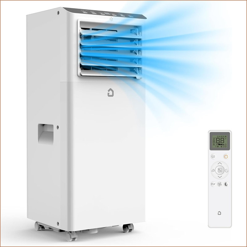 Climatiseur portatif 8 000 BTU, climatiseur avec climatiseur intégré, déshumidificateur et modes de ventilation pour une pièce jusqu'à 350 pieds carrés, télécommande pour climatiseur, minuterie 24 heures, trousse d'installation