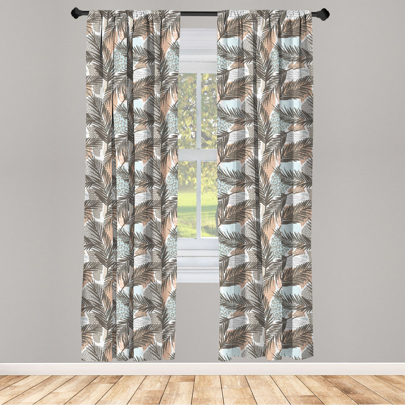 Panneaux de rideaux semi-diaphanes avec passe-tringle Tropical, 28 po x 84 po