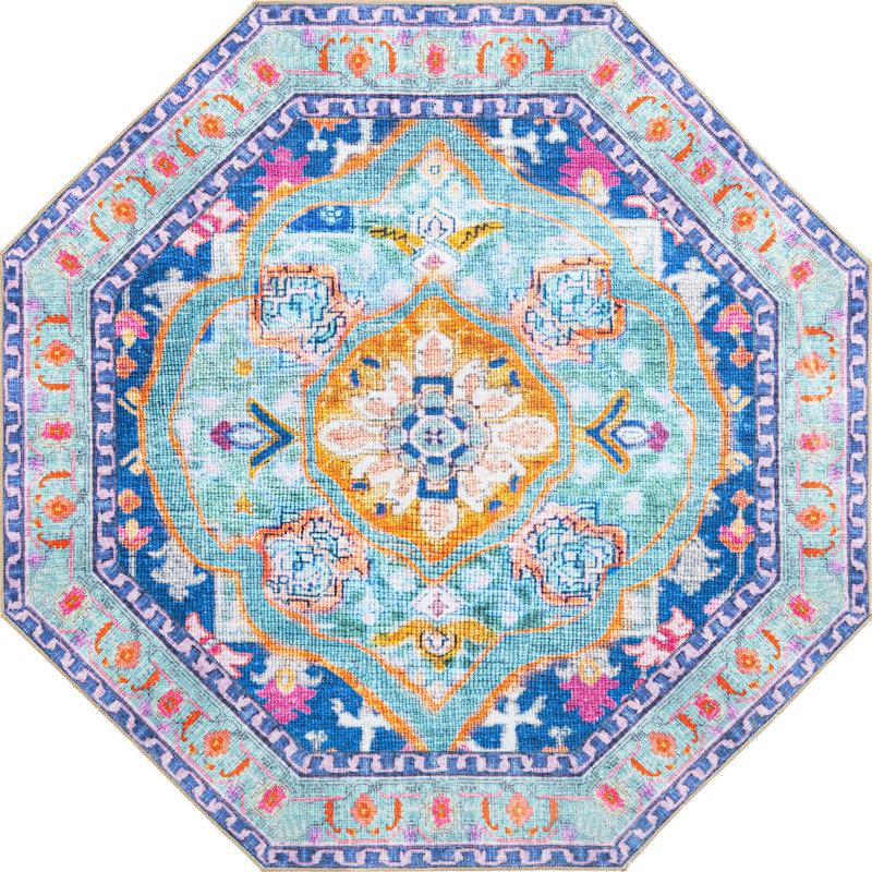 Utin Chenille Oriental Indoor Rug, Octagon 7'6" x 7'6"