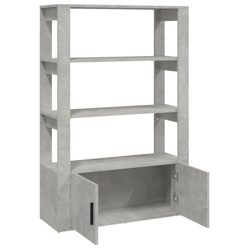 Liiam 119.5cm H x 80cm W Standard Bookcase, Concrete Grey