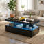 104CM Modern High Gloss Coffee Table With 2 Drawers, Smart App-Controlled RGB LED & Music Sync (EU Plug) - Black/White-620114307