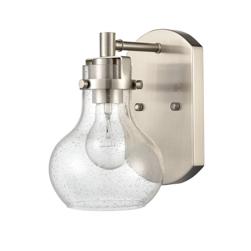 Éclairage pour salle de bain à 1 lumière de 5,5 po de largeur Salamanca - nickel satiné, Nickel