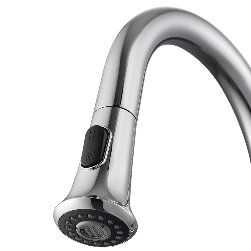 Chrome Single Handle Pull-Down Kitchen Faucet with Spray