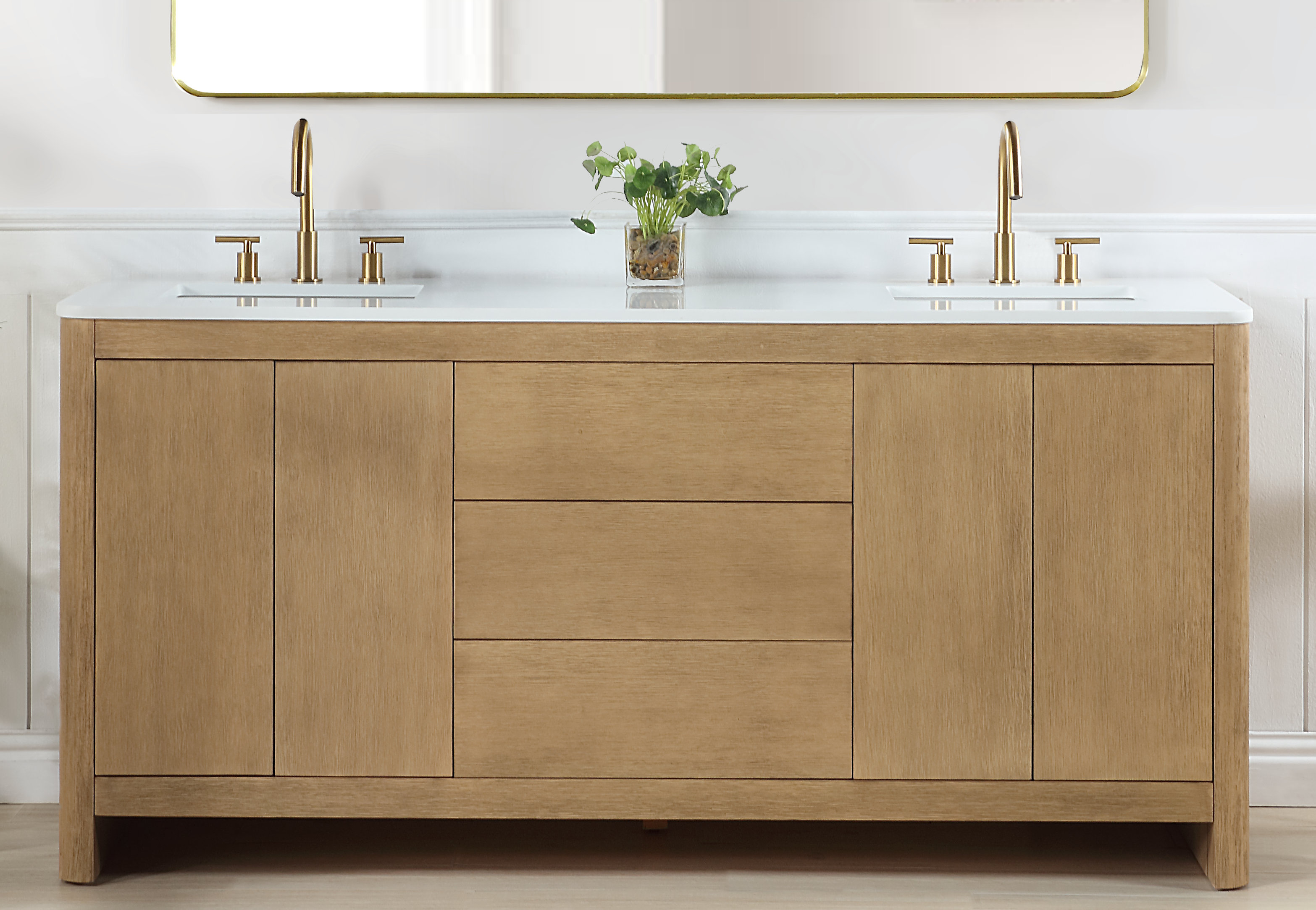 Hokku Designs Amynicole 72'' Double Bathroom Vanity with Quartz Top