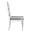 Chaise d'appoint en tissu et platine (2) - siège fixe, capacité de 220 lb. 20 po de profondeur du siège, 19 po de hauteur. Superbe décoration rectangulaire avec des strass scintillants. Doux et rembourré. Tablier en bois tourné